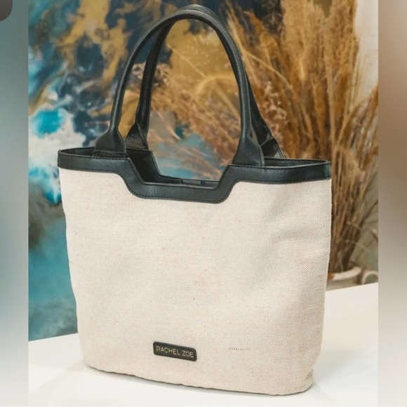 Rachel Zoe Cream and Black Elegant Tote - Picture 1 of 7
